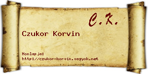 Czukor Korvin névjegykártya